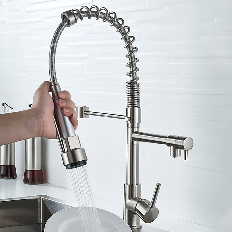 Lisslune | Glam Basin faucet Brass lever fittings Spring neck three-way outlet Bathroom sink faucet
