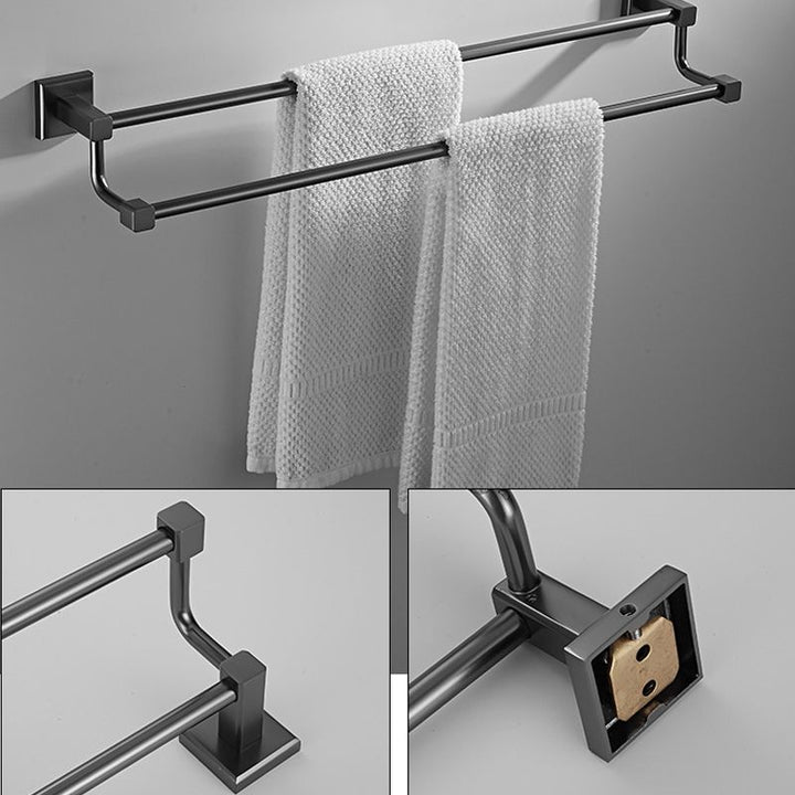 Lisslune | Traditional Brass Bathroom Accessory Set Gray Bathroom Accessory Set