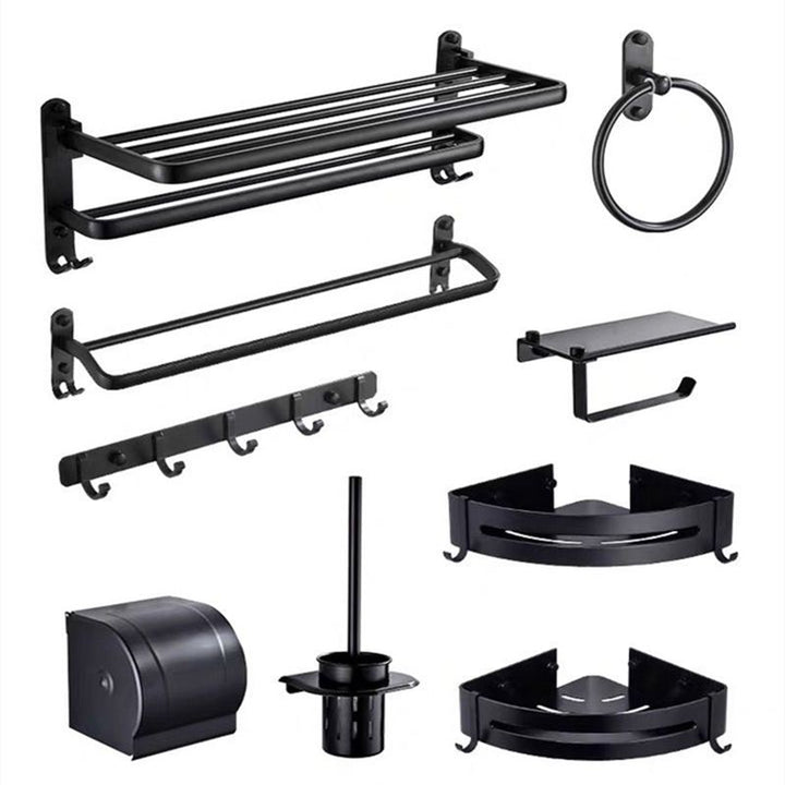 Lisslune | Modern Bathroom Accessories Set Towel Holder Black Soap Dish Bath Accessories Set