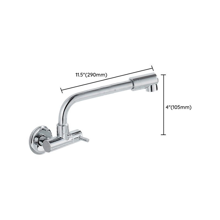 Lisslune | Wall-mounted metal bathtub filler with low arc waterfall bathtub faucet