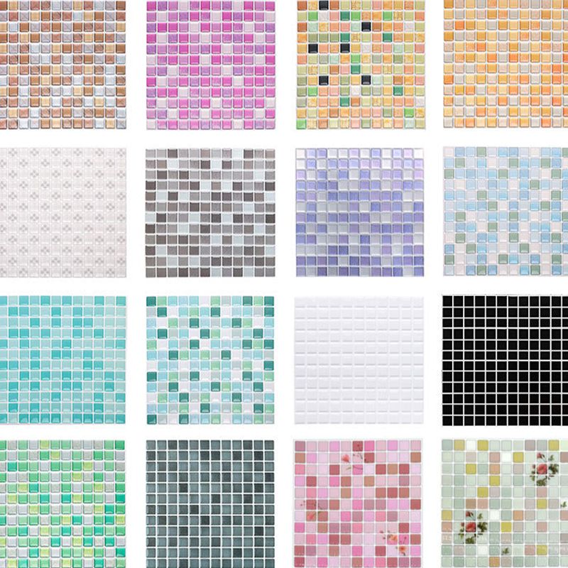 Lisslune | Plastic Peel & Stick Mosaic Tile Waterproof Peel & Stick Mosaic Tile with Square Shape