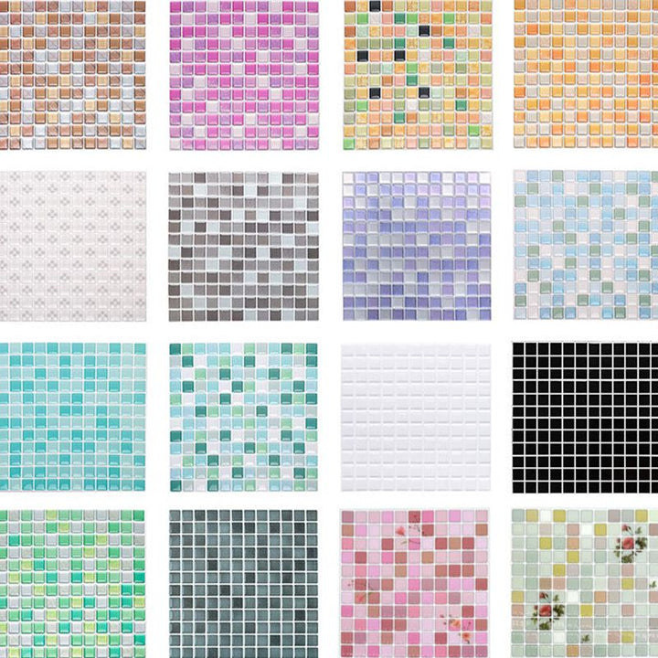 Lisslune | Plastic Peel & Stick Mosaic Tile Waterproof Peel & Stick Mosaic Tile with Square Shape
