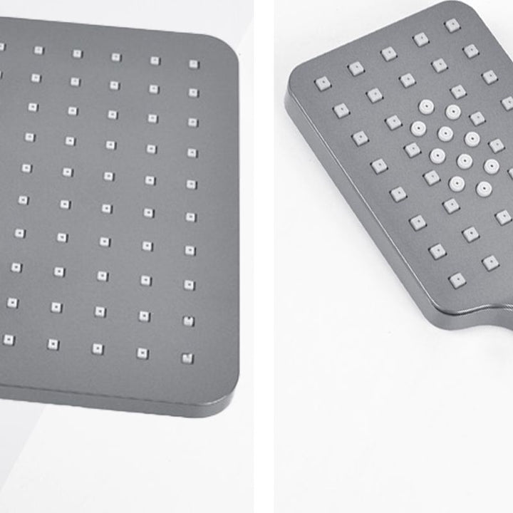Lisslune | Rectangular Gray Showerhead Combo Standard Spray Pattern Showerhead