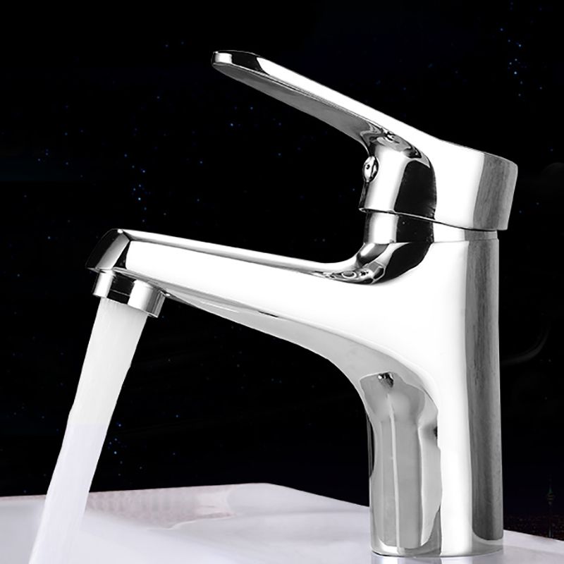 Lisslune | Modern Brass Bathroom Sink Faucet Round Lever Handles Sink Faucet