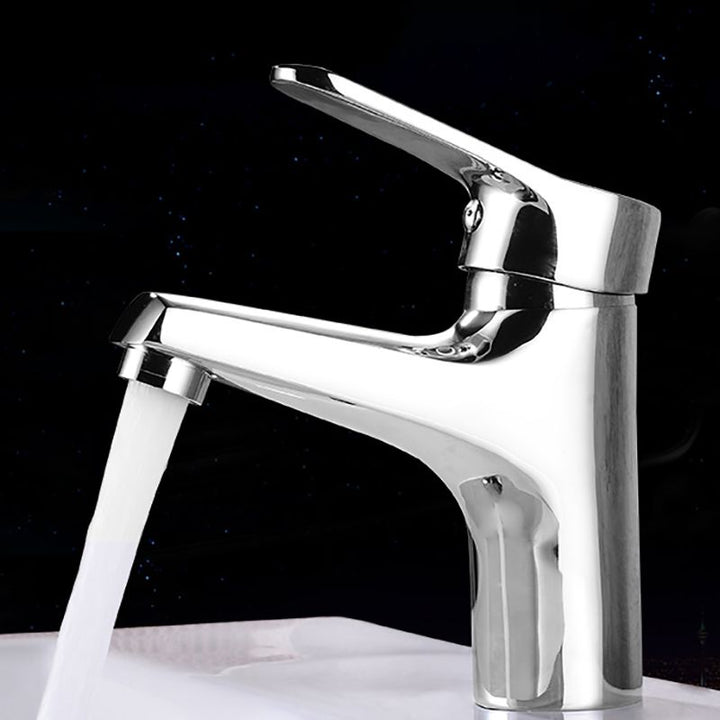 Lisslune | Modern Brass Bathroom Sink Faucet Round Lever Handles Sink Faucet