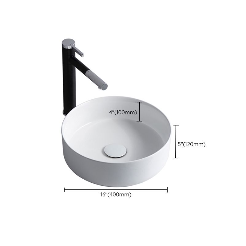 Lisslune | Modern Sink Porcelain Solid Color Round Sink