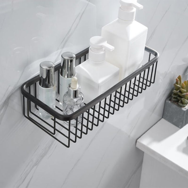 Lisslune | Gray 5-piece modern bathroom accessory set made of stainless steel