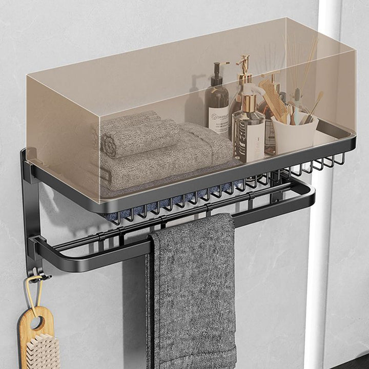 Lisslune | Minimalist black bathroom accessory set paper holder towel bar bath hardware set
