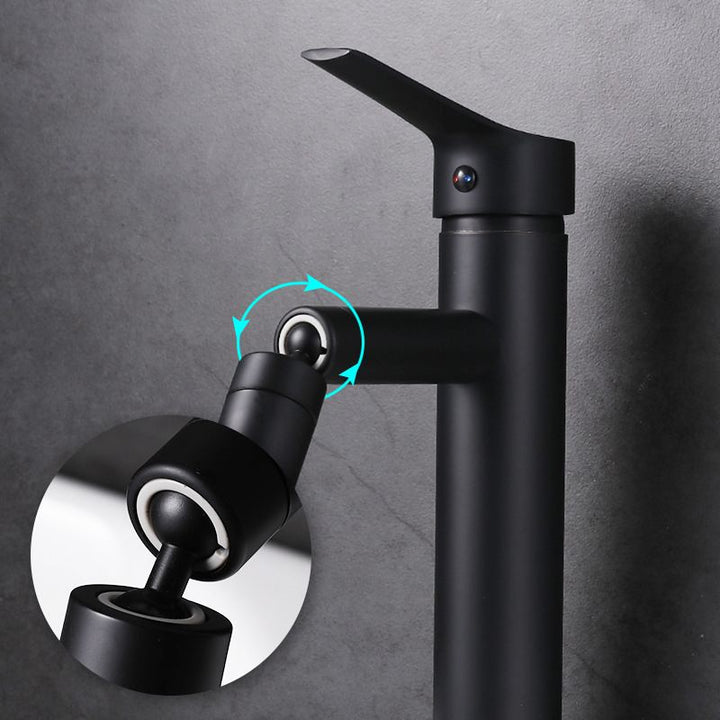 Lisslune | Modern Sink Faucet Copper Lever Handle Low Arc Pull-Out Sink Faucet