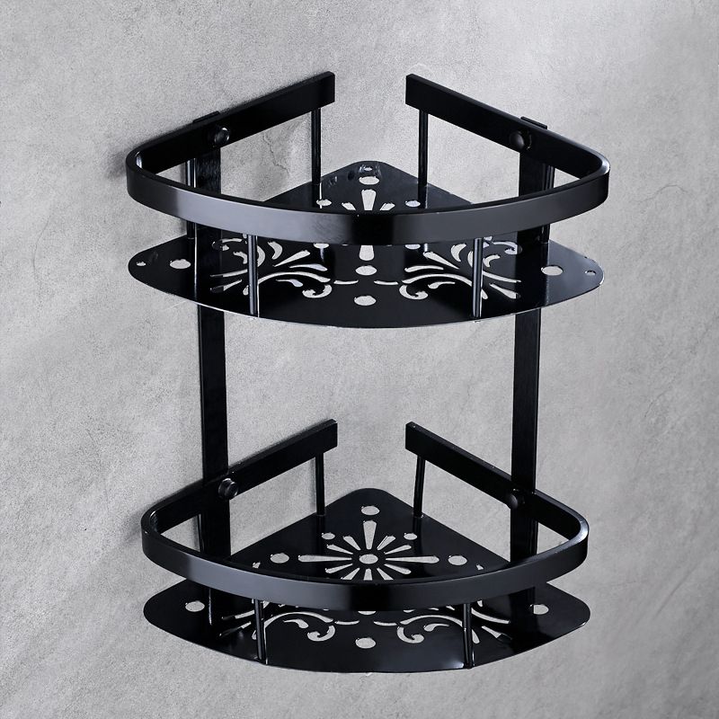 Lisslune | Contemporary 8-piece Bathroom Accessory Set Matte Black Bathroom Shelf/Paper Holder/Towel Hook