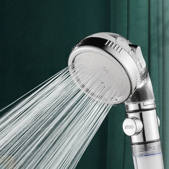 Lisslune | Modern Handheld Shower Head Round Filter Ball Spray Head in Silver