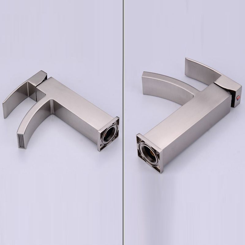 Lisslune | Cubic Chrome Bathroom Faucet Low Arc Single Lever Basin Faucet