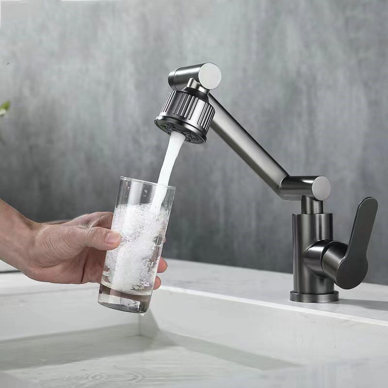 Lisslune | Modern Sink Faucet Stainless Steel Lever Handle Low Arc Sink Faucet