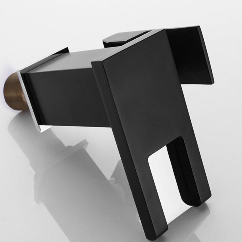Lisslune | Modern Faucet for Sink Brass Lever Handles LED Waterfall Sink Faucet