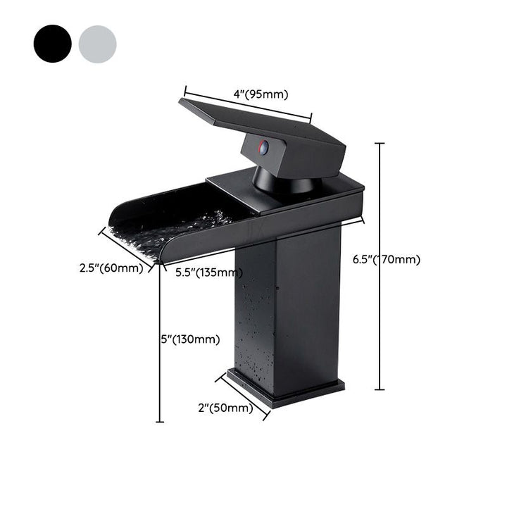 Lisslune | Basin faucet lever handle waterfall outlet bathroom fixture