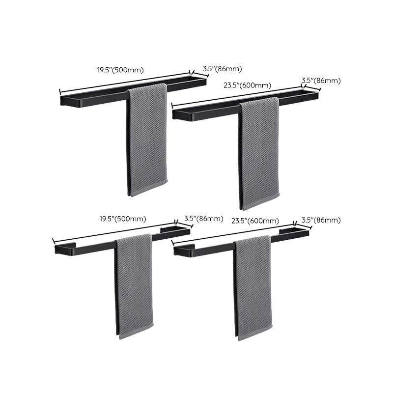 Lisslune | Matt Black 5-piece modern bathroom accessory as a single item or as a set with towel bar