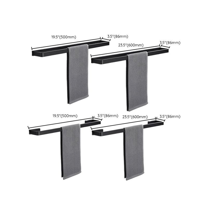 Lisslune | Matt Black 5-piece modern bathroom accessory as a single item or as a set with towel bar