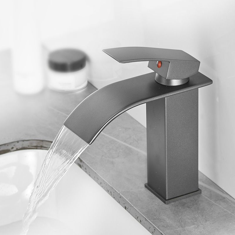 Lisslune | Modern Bathtub Faucet Waterfall Spout Lever Handle Brass Sink Faucet