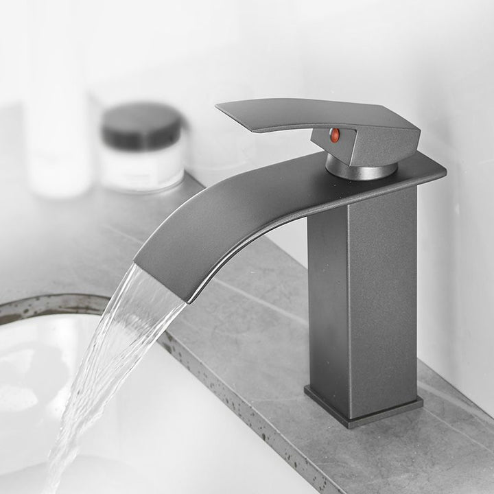 Lisslune | Modern Bathtub Faucet Waterfall Spout Lever Handle Brass Sink Faucet
