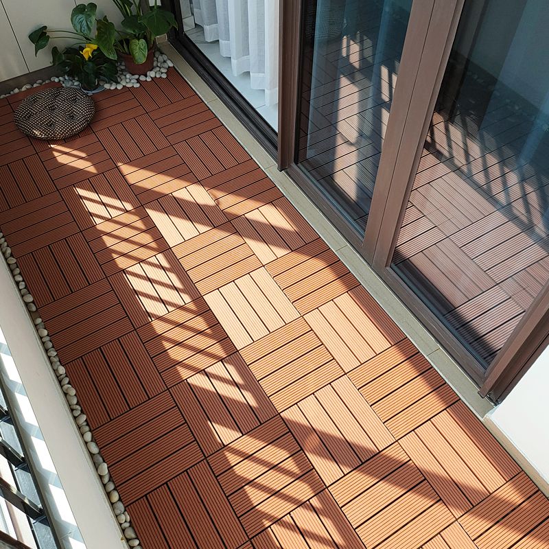 Lisslune | Square PVC Deck/Patio Floor Tiles Interlocking Installation Outdoor Patio Tiles