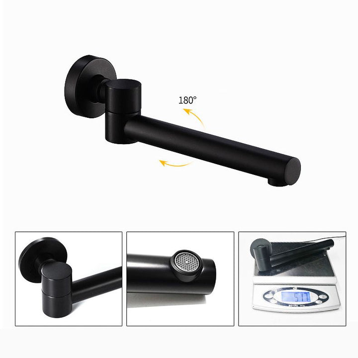 Lisslune | Industrial Wall-Mounted Bathroom Faucet 2-Hole Swivel Spout Basin Faucet