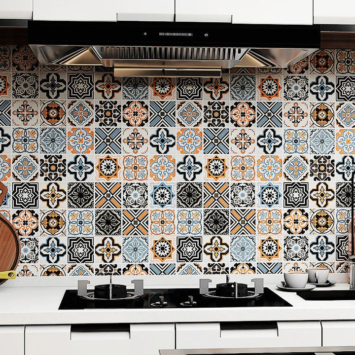 Lisslune | Spanish Pattern Single Tile Waterproof Peel & Stick Tile for Splashback Wall