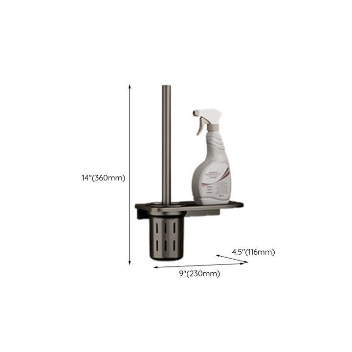 Lisslune | Modern Bathroom Accessories Set in Gray with Bathroom Shelf/Towel Holder/Bathrobe Hook & Paper Holder