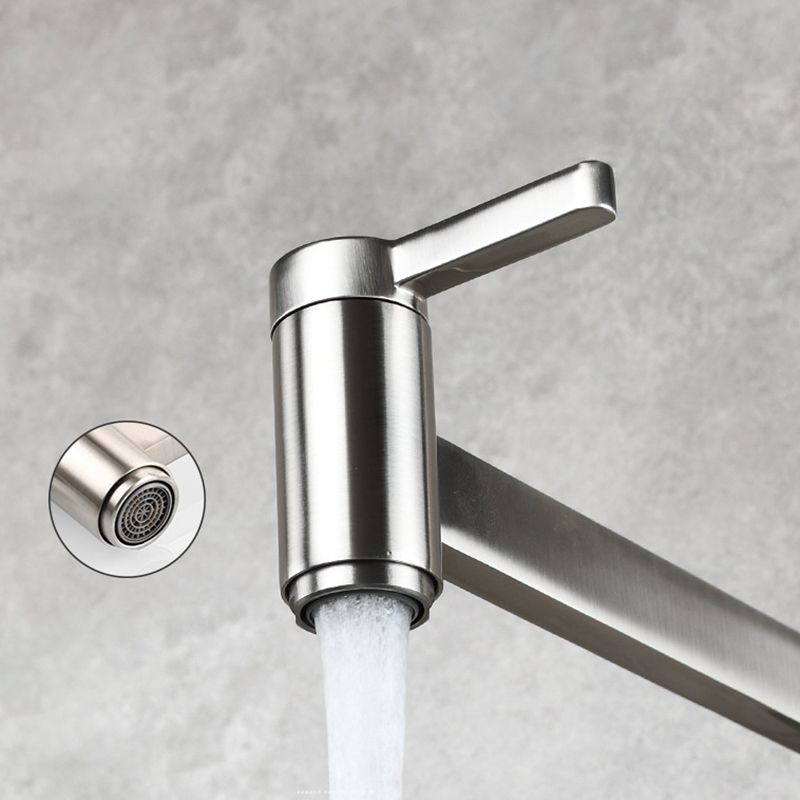 Lisslune | 1-handle brushed nickel widespread faucet 1 hole wall-mounted bathroom faucet with brass
