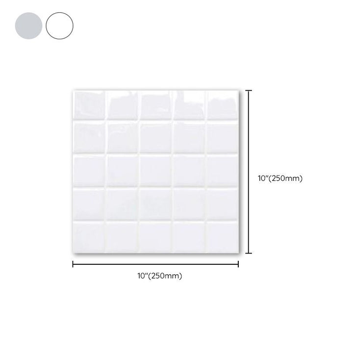 Lisslune | White Mosaic Peel & Stick Tile Waterproof Kitchen Backsplash Wallpaper