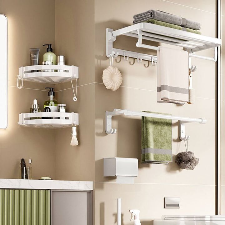 Lisslune | Modern Bathroom Hardware Set Towel Bar White Bathroom Shelf Bathroom Hardware Set