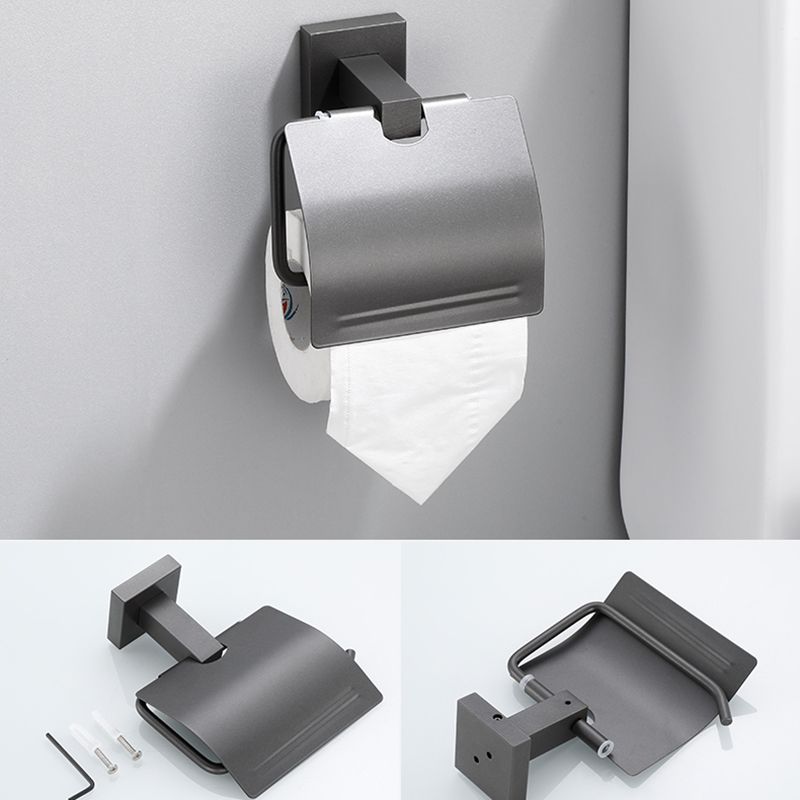 Lisslune | Contemporary bathroom accessories single piece or in a set made of gray metal