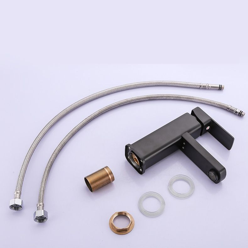 Lisslune | Industrial Bathroom Faucet Stainless Steel Lever Handles with Water Hose Sink Faucet