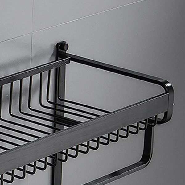 Lisslune | Black / Silver Bathroom Accessories Aluminium Hardware Set Bathroom Shelf