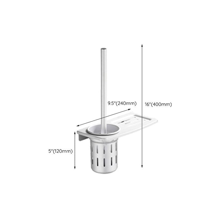 Lisslune | Silver Modern Bathroom Accessory Set with Bath Shelf/Towel Holder & Bathrobe Hook