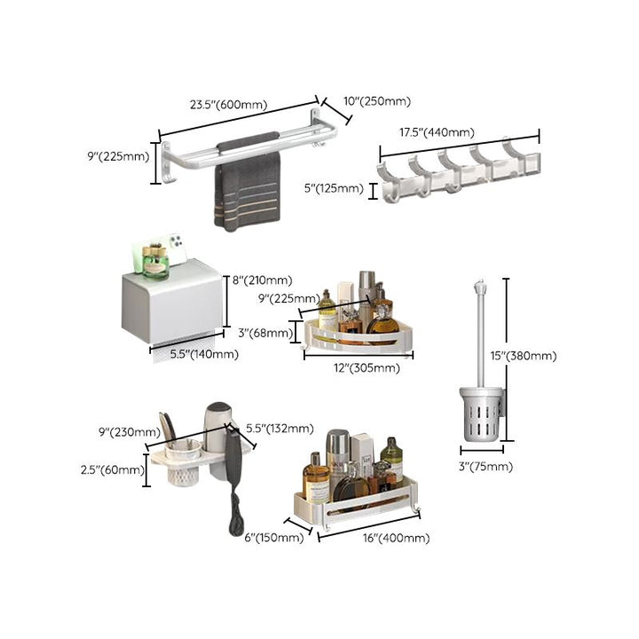 Lisslune | Modern Bathroom Accessory Set White Paper Holder Bathroom Shelf Bathroom Fittings Set