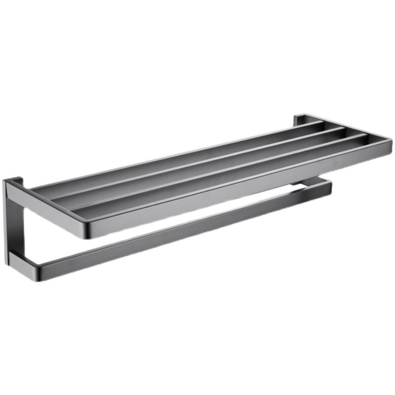 Lisslune | Gray 5-piece modern bathroom accessory set made of stainless steel