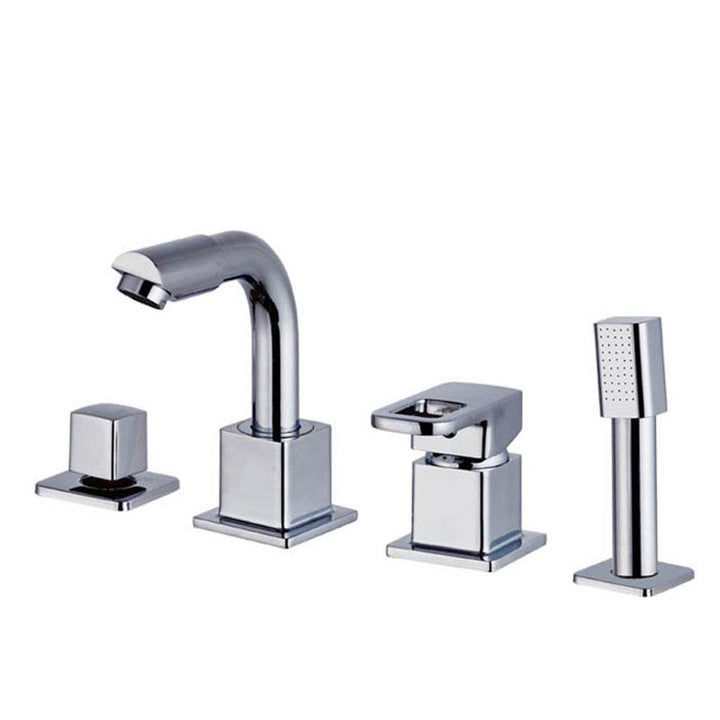 Lisslune | Chrome Bath Faucet Trim with Lever Handle Deck Mounted Bathtub Faucet