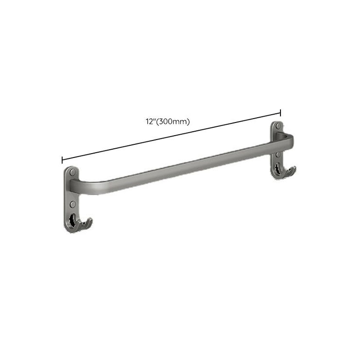 Lisslune | 2-piece modern bathroom accessory set in matte grey aluminum towel rail