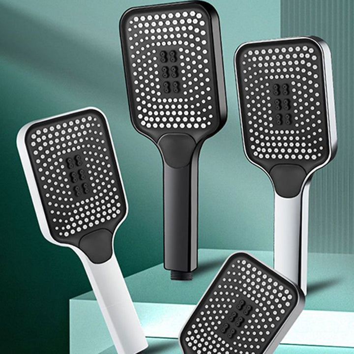 Lisslune | Modern Rectangular Hand Shower in Black 3 Spray Wall Mounted Hand Shower