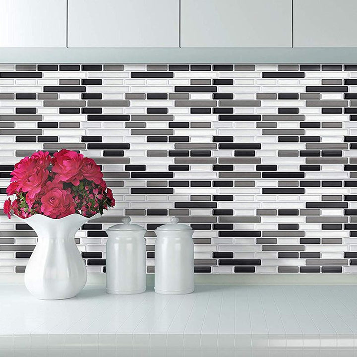 Lisslune | Peel & Stick Subway Tile Stain Resistant Plastic Rectangle Peel and Stick Tile 2-Pack