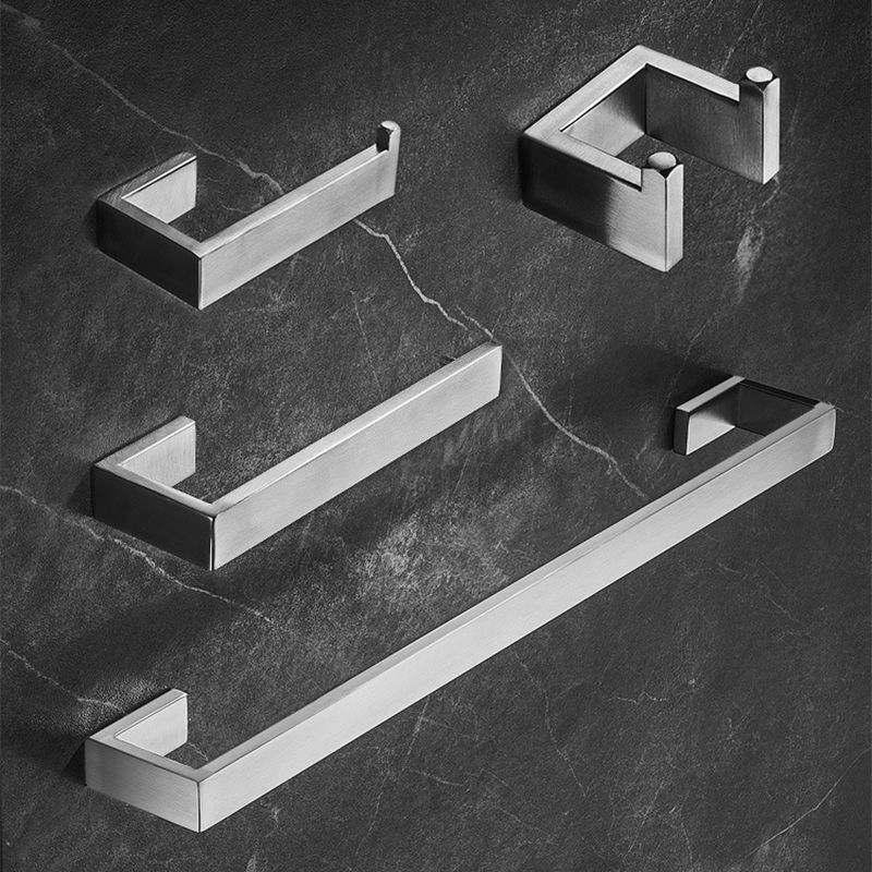 Lisslune | Stainless Steel Bathroom Set 4-piece Modern Style Simple Bathroom Accessory Set