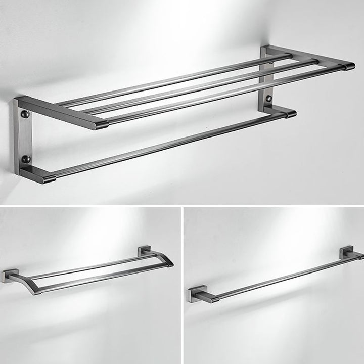 Lisslune | Matte Gray Bathroom Set Metal Bathroom Accessories Hardware Set