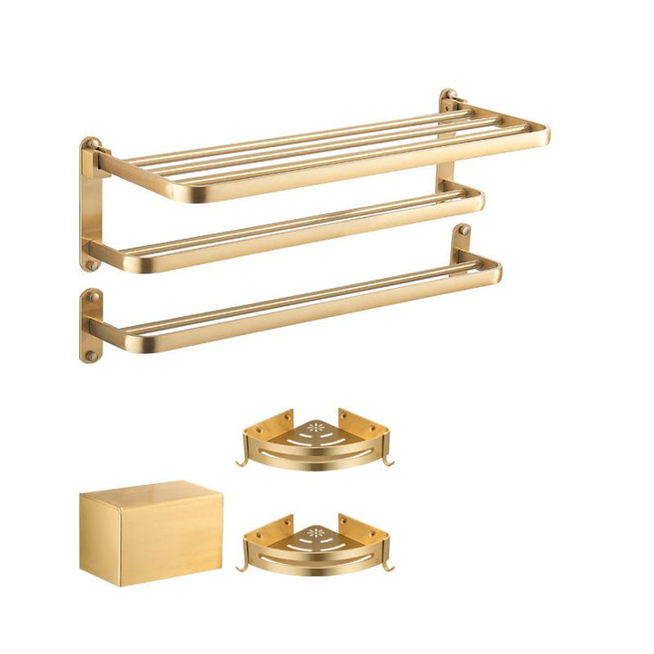 Lisslune | Modern Bathroom Hardware Paper Holder Bathroom Shelf Gold Bathroom Accessories Set