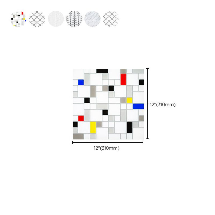 Lisslune | Mosaic tile Peel & Stick Tile PVC Kitchen backsplash Peel and Stick Wall Tile Set of 2