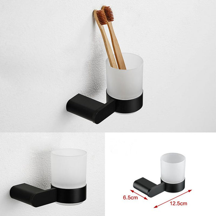 Lisslune | Contemporary bathroom accessory single item or in set made of black metal