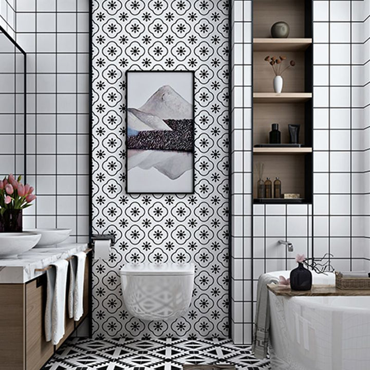 Lisslune | Contemporary Wallpaper Single Panel Bathroom Wallpaper with Rectangular Shape