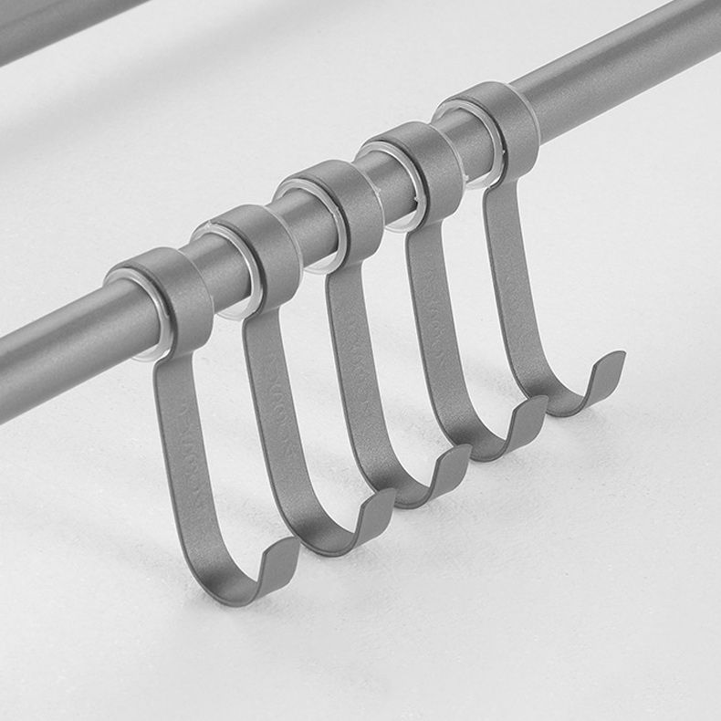Lisslune | Modern Bathroom Hardware Set in Stainless Steel Matte Gray Bathrobe Hook/Towel Bar