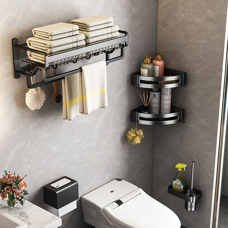 Lisslune | Modern black metal bathroom hardware set towel bar bathroom hardware set