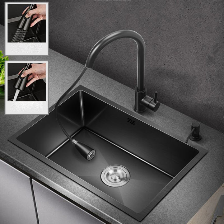 Lisslune | Classic sink made of stainless steel built-in sink with scratch-resistant basin for the kitchen