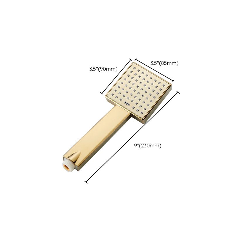 Lisslune | Contemporary Shower Head Square Golden Bathroom Handheld Shower